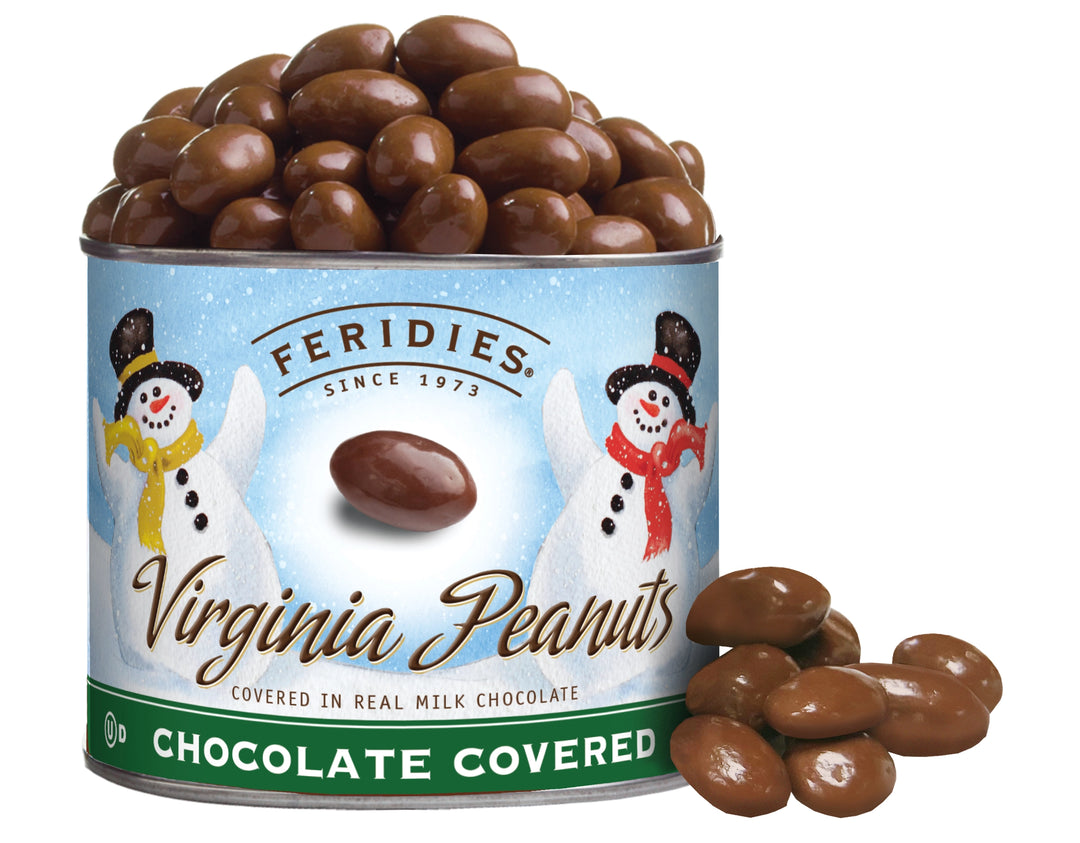 Milk Chocolate Peanuts Holiday Snowman Label, 11oz