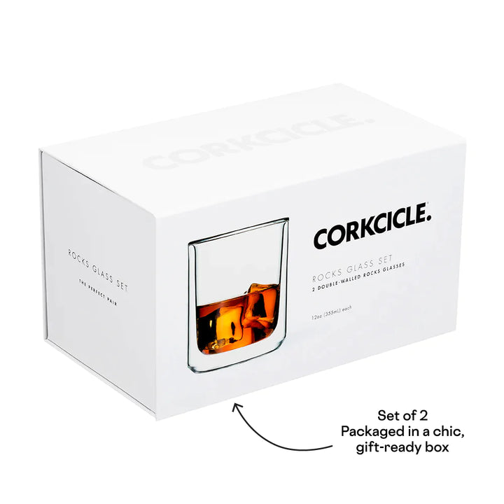 Double Walled Rocks Glasses, Set of 2