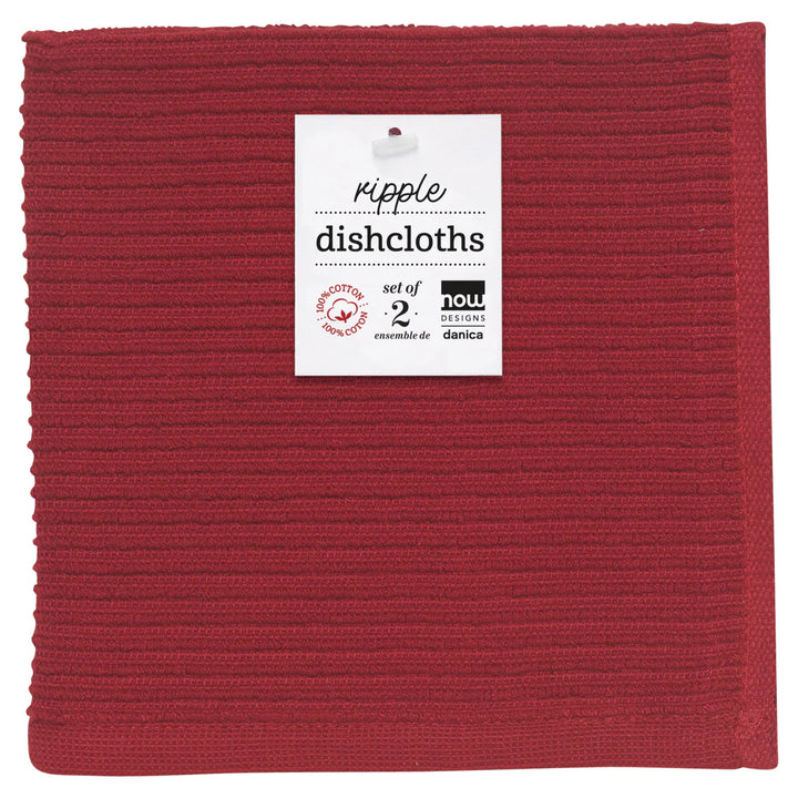 Ripple Dishcloths Carmine