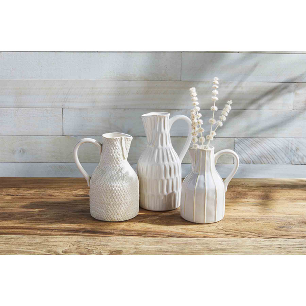 Textured Stoneware Pitchers