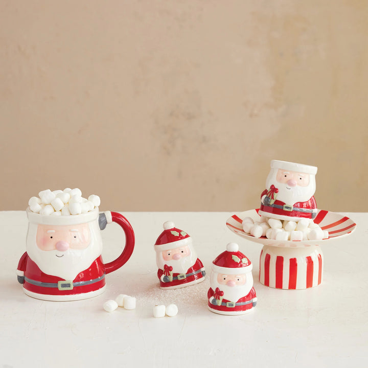 Hand-Painted Ceramic Santa Shaped Mug