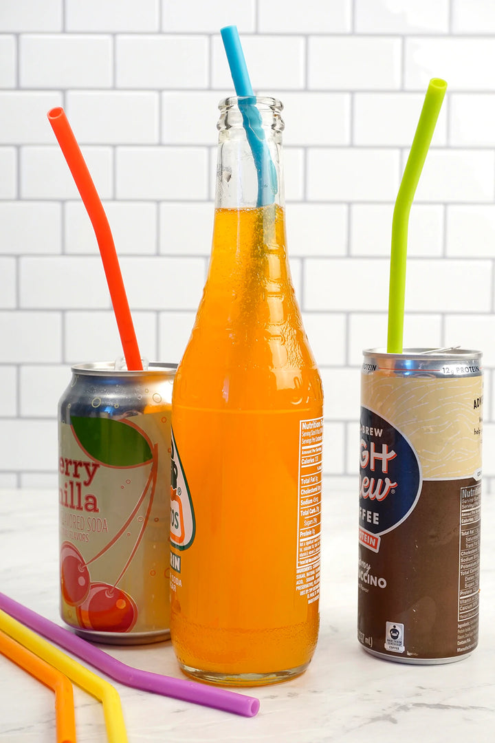 Reusable 10" Silicone Straws (Set of 6)