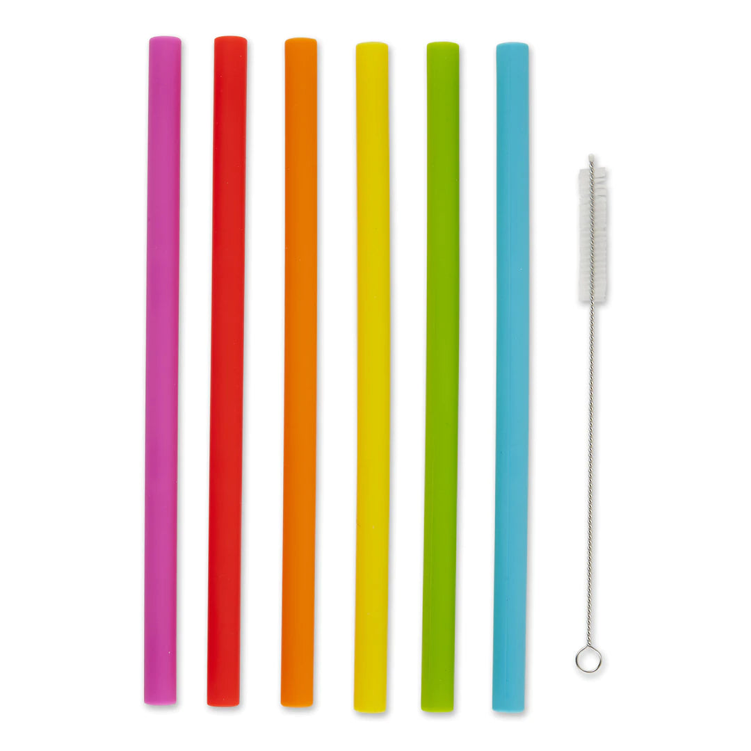 6 Reusable Silicone Straws