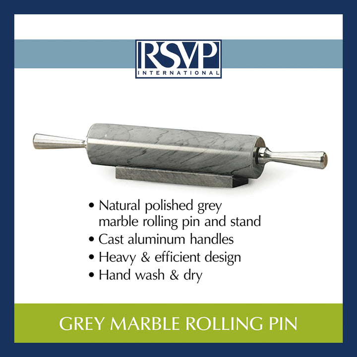 RSVP Grey Marble Rolling Pin