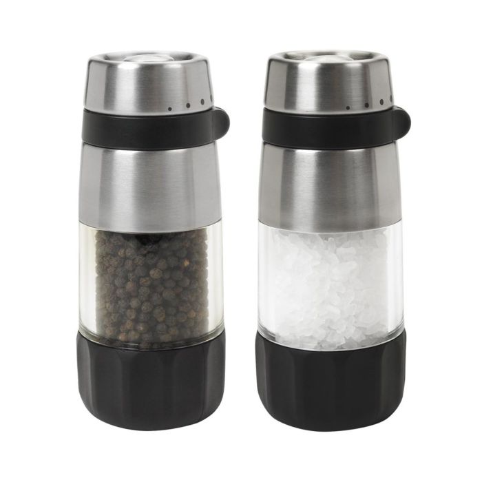 HOME EC Original Stainless Steel Salt and Pepper Grinder Set - Adjustable  Ceramic Sea Salt Grinder 