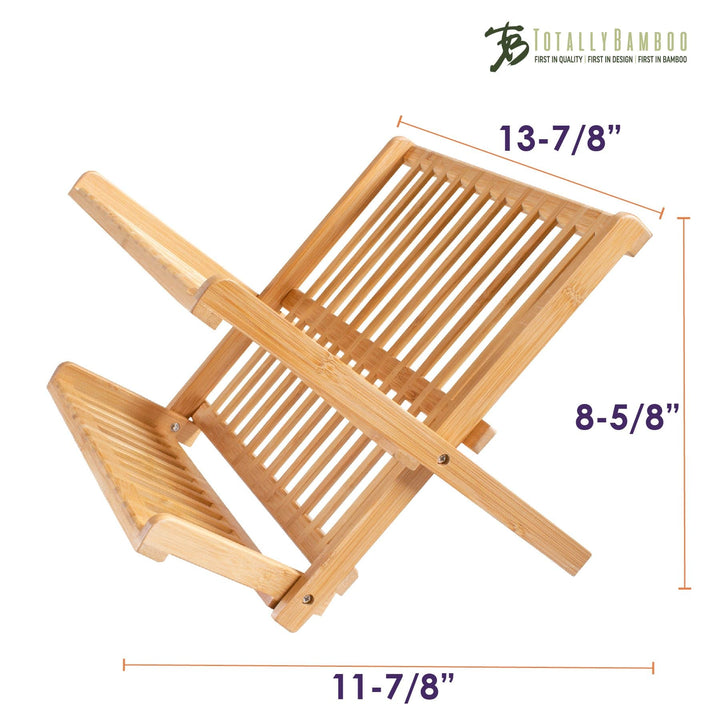 Totally Bamboo Compact Collapsible Bamboo Dish Drying Rack