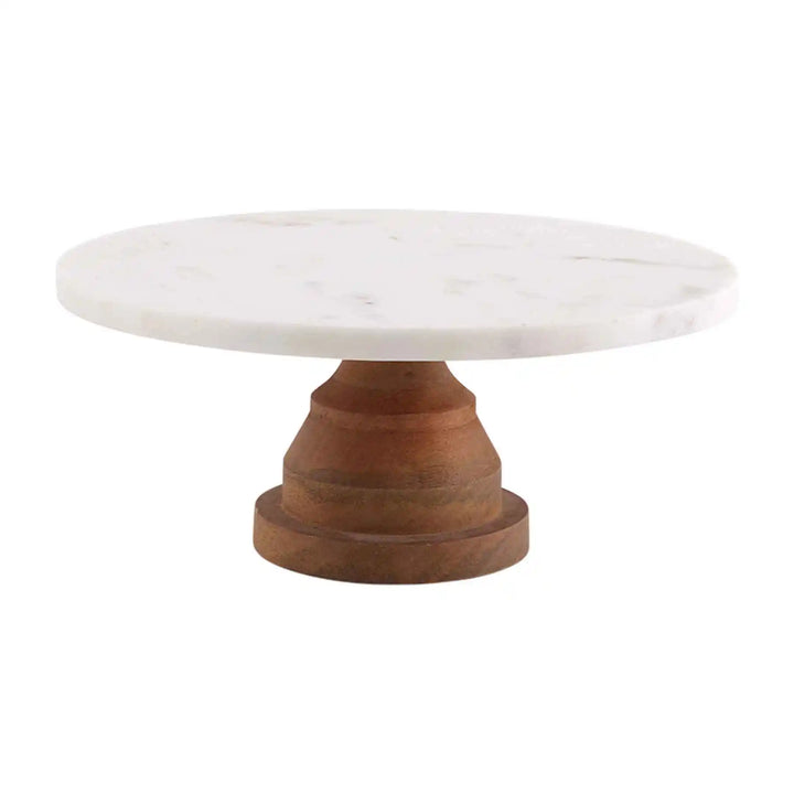 Marble and Wood Pedestal