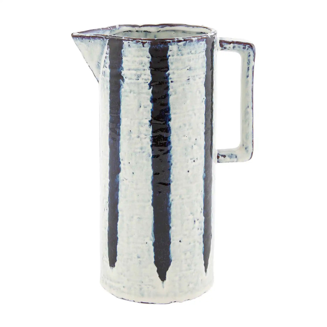 Blackish Blue Reactive Glaze Striped Pitcher