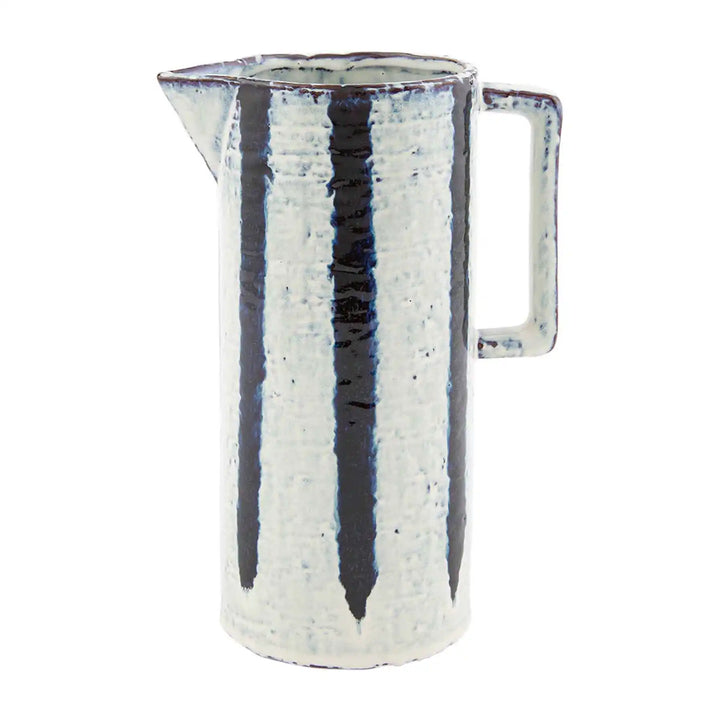 Blackish Blue Reactive Glaze Striped Pitcher