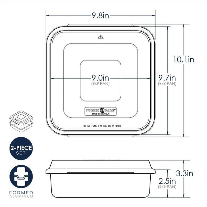 Nordicware Naturals 9" Square Cake Pan with Lid