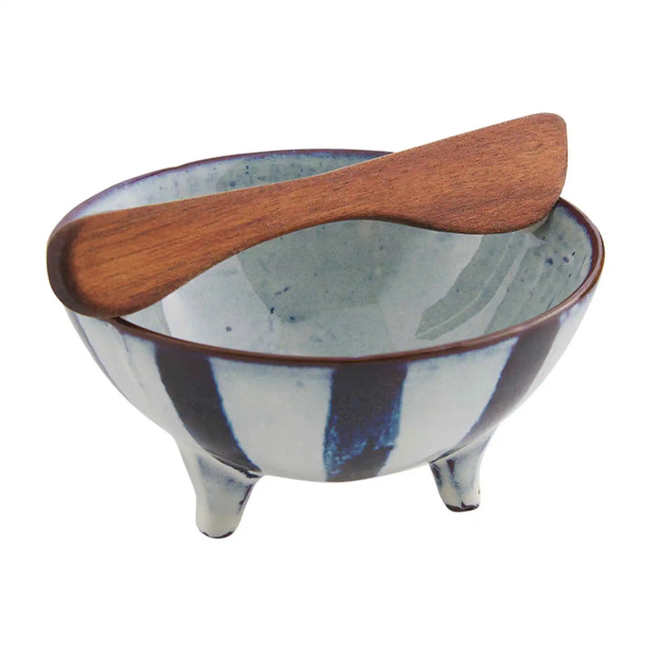 Blackish Blue Reactive Glaze Dip Bowl Set