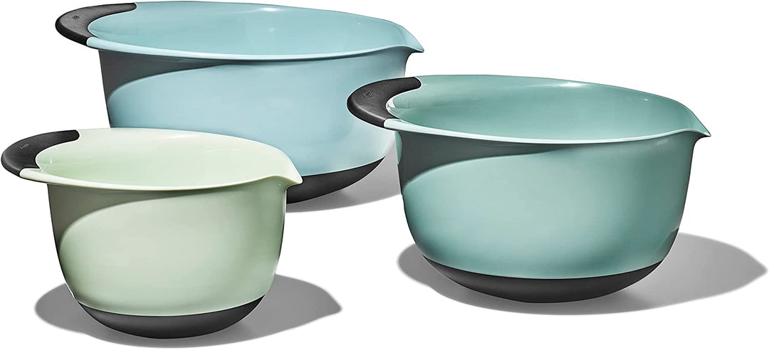 OXO 3-Piece Mixing Bowl Set - Cadet Blue, Tower Grey, Jade