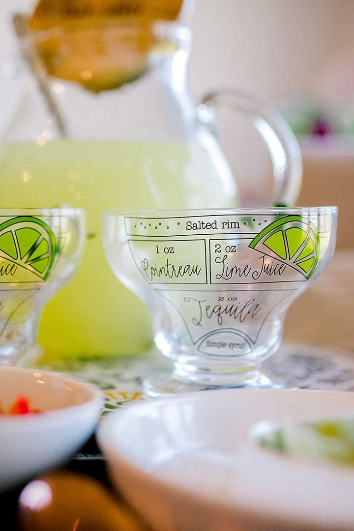 Mud Pie Stemless Margarita Glass with Ingredients