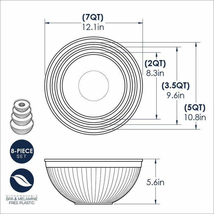 Nordicware 8-Piece Covered Mixing Bowl Set