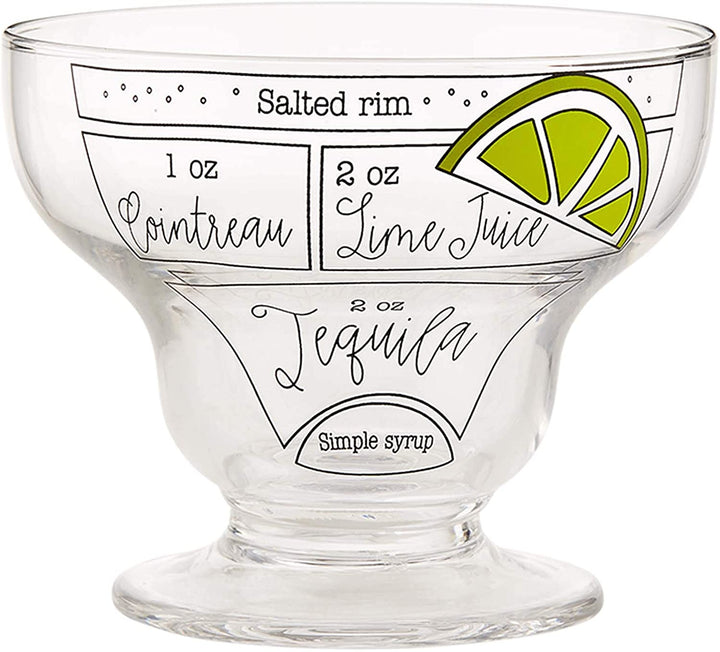 Mud Pie Stemless Margarita Glass with Ingredients
