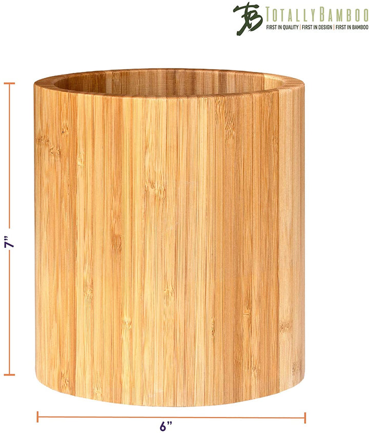 Totally Bamboo Oval Shaped Bamboo Kitchen Utensil Holder