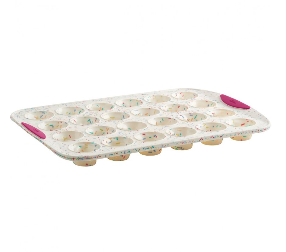 Silicone Bakeware: White Confetti 24-Cup Muffin Pan