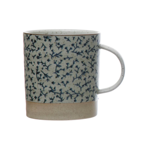 Hand-Stamped Stoneware Mug