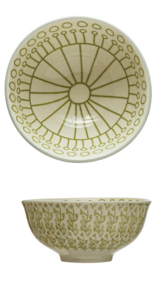 Stoneware Bowl with Pattern