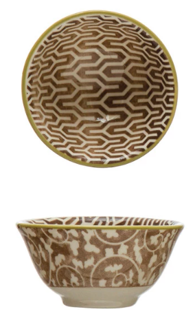 Stoneware Mini Bowl with Pattern