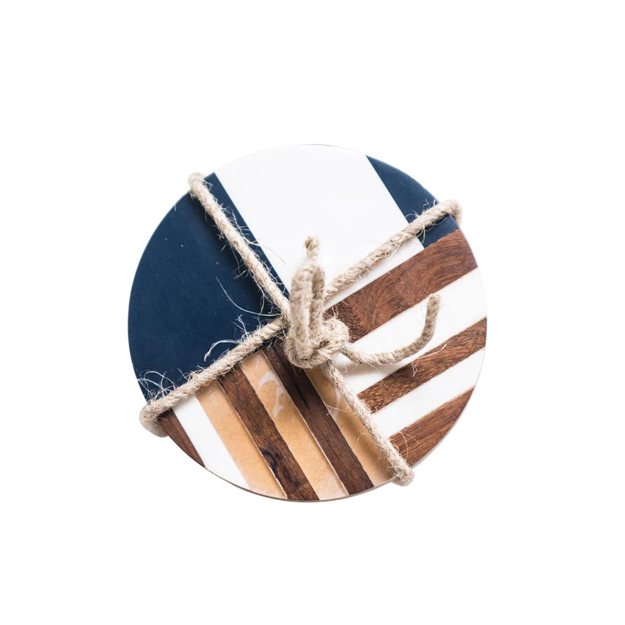 Wood & Resin Coasters (Set of 4)