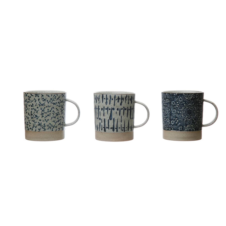 Hand-Stamped Stoneware Mug