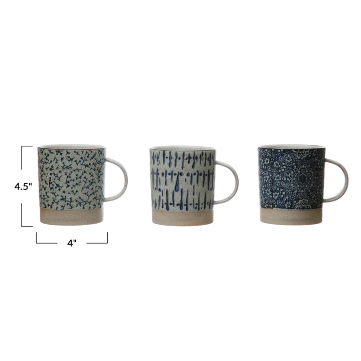 Hand-Stamped Stoneware Mug