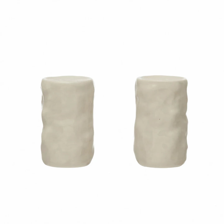 Sculpted Stoneware Salt & Pepper Shaker Set
