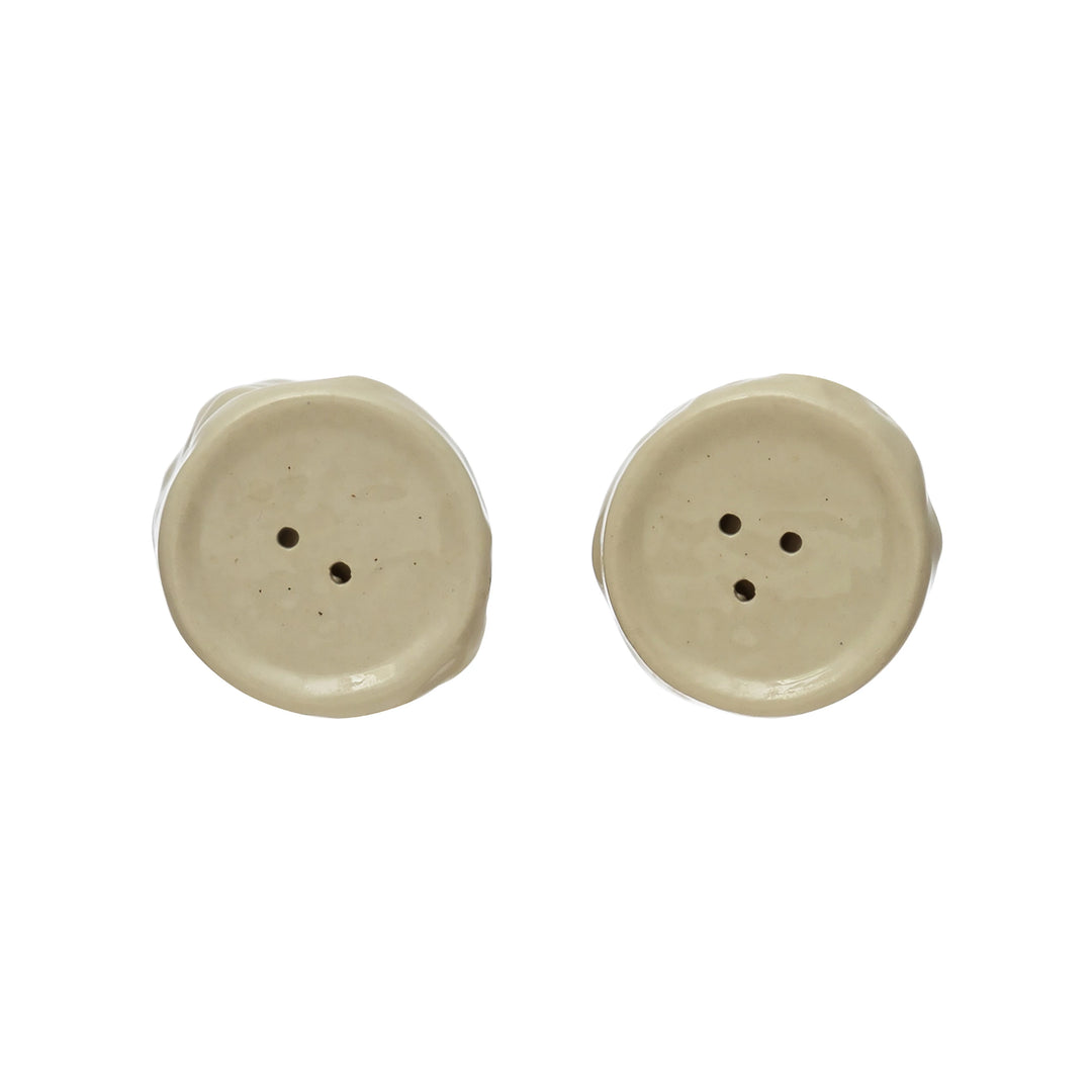 Sculpted Stoneware Salt & Pepper Shaker Set