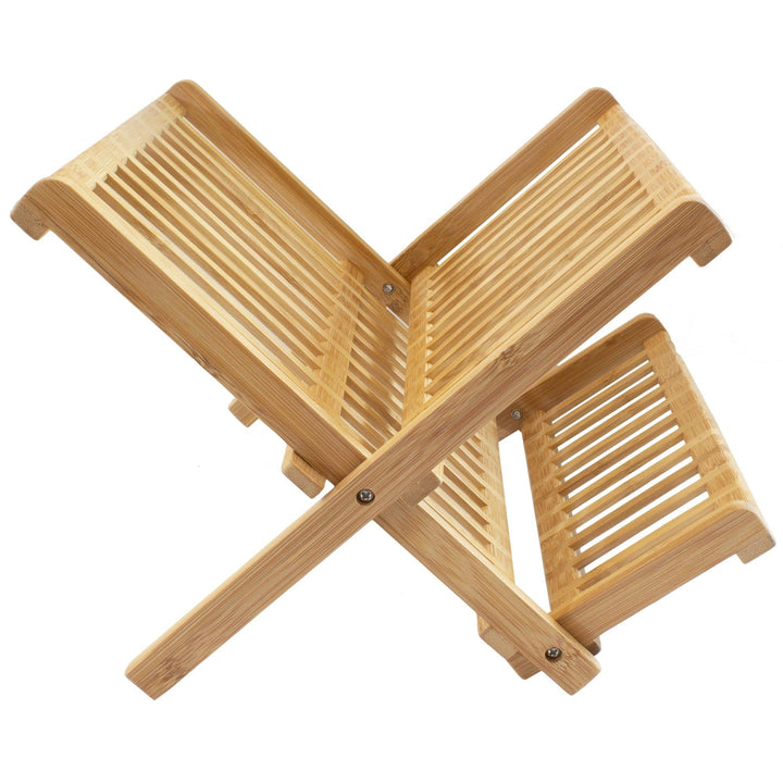 Totally Bamboo Compact Collapsible Bamboo Dish Drying Rack