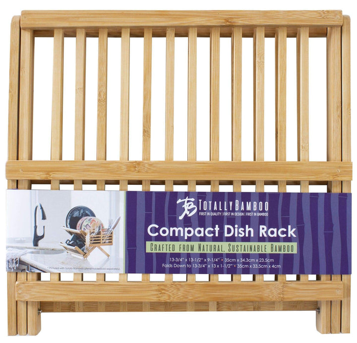 Totally Bamboo Compact Collapsible Bamboo Dish Drying Rack
