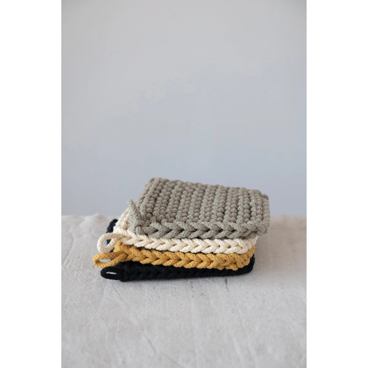 8" Square Cotton Crocheted Pot Holder