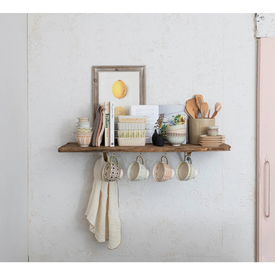 Hand-Painted Stoneware Measuring Cups w/ Patterns, Multi Color, Set of 4