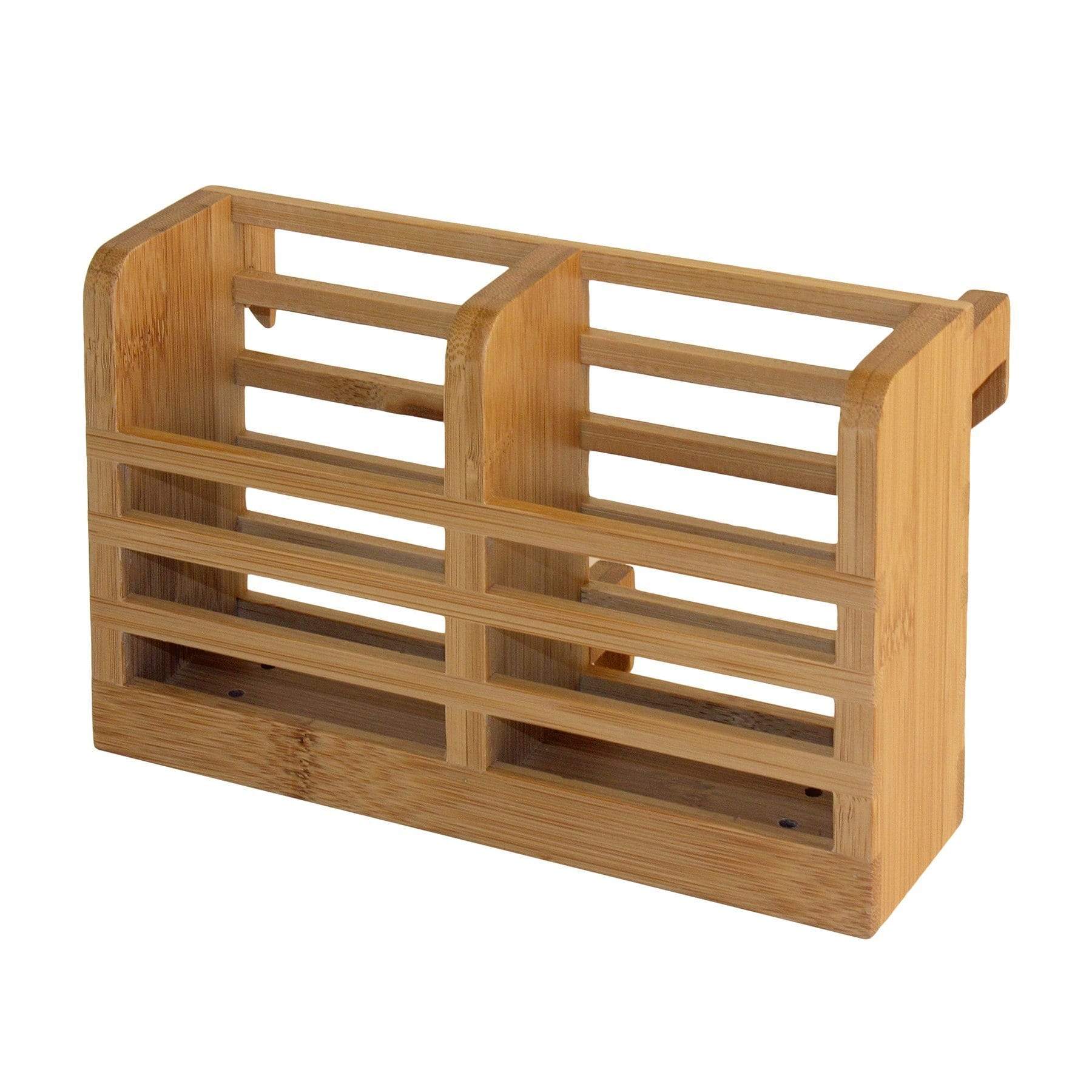 Natural Bamboo Tabletop Stand, 2-Tier Desktop Shelf or Spice Rack