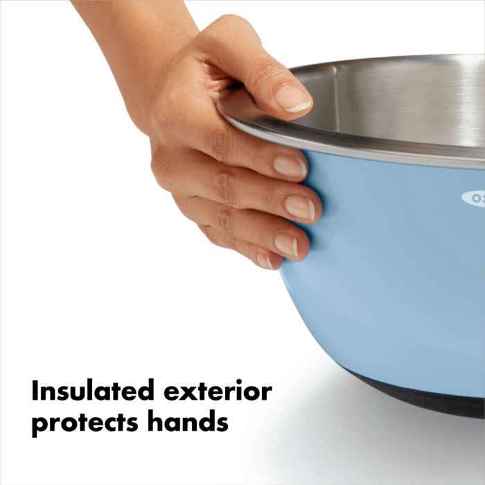 OXO 3-Piece Stainless Steel Mixing Bowl Set - Blue/Gray