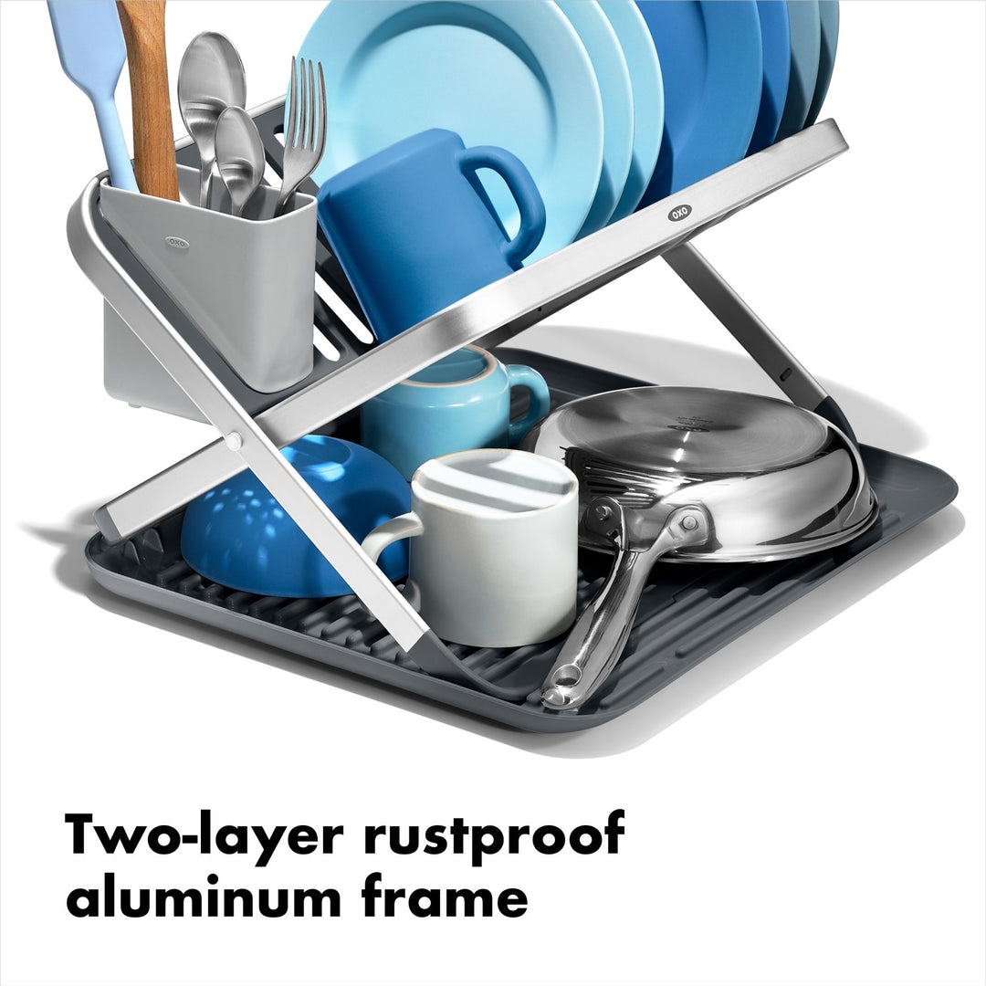 OXO Aluminum Fold Flat Dish Rack