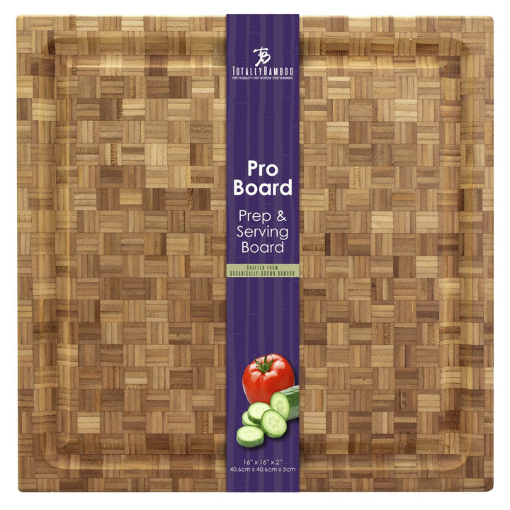 Totally Bamboo Pro Board Bamboo Carving and Cutting Board with Juice Groove