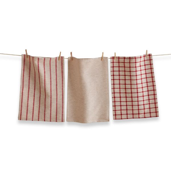 Vintage Red Dishtowel Set of 3