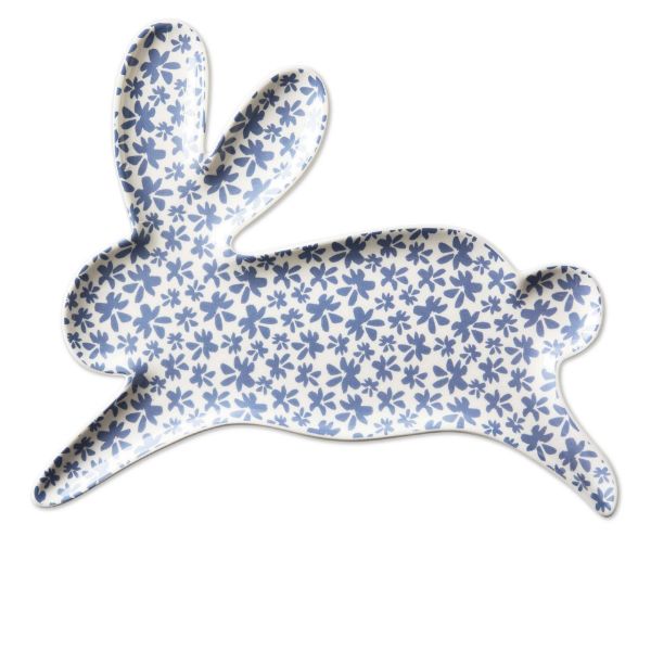 Blue Leaping Bunny Platter