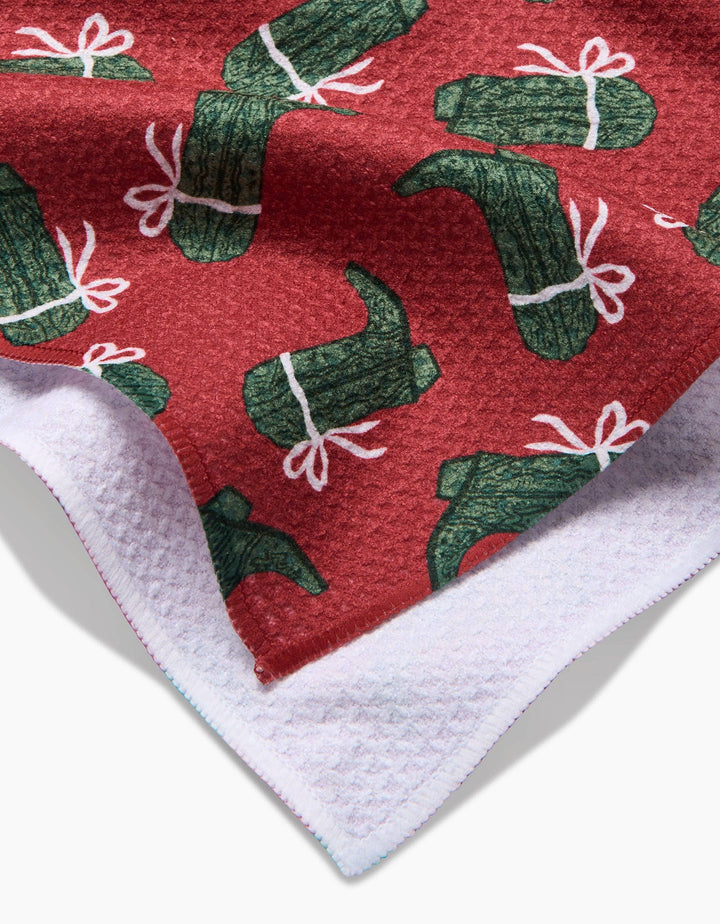 Merry Boots Kitchen Tea Towel