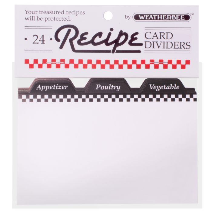 Weatherbee Recipe Card Dividers 4x6, Set of 24