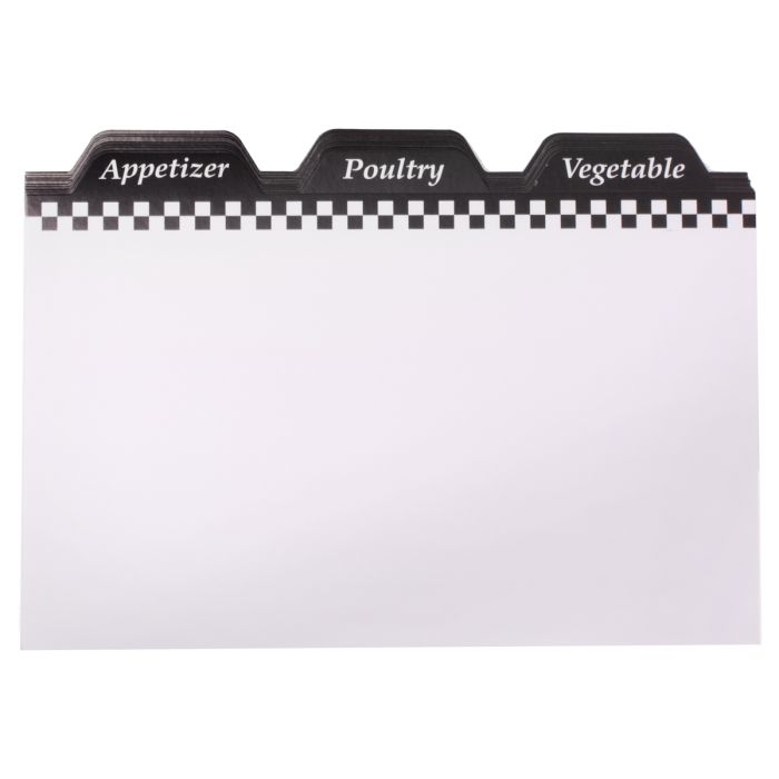 Weatherbee Recipe Card Dividers 4x6, Set of 24