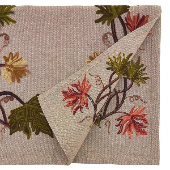 Embroidered Fall Leaf Runner