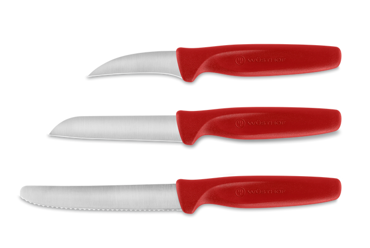 Wüsthof Create Collection 3-Piece Paring Knife Set, Red