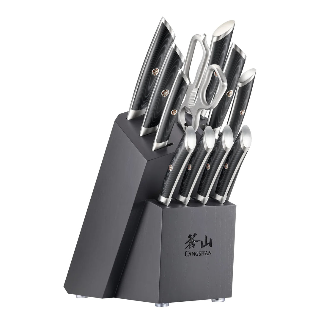 Kuro Series 12 Piece Knife Block Set, Gray Block