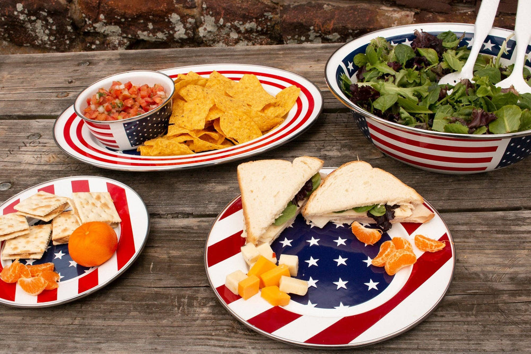 Golden Rabbit Enamelware Stars & Stripes Charger