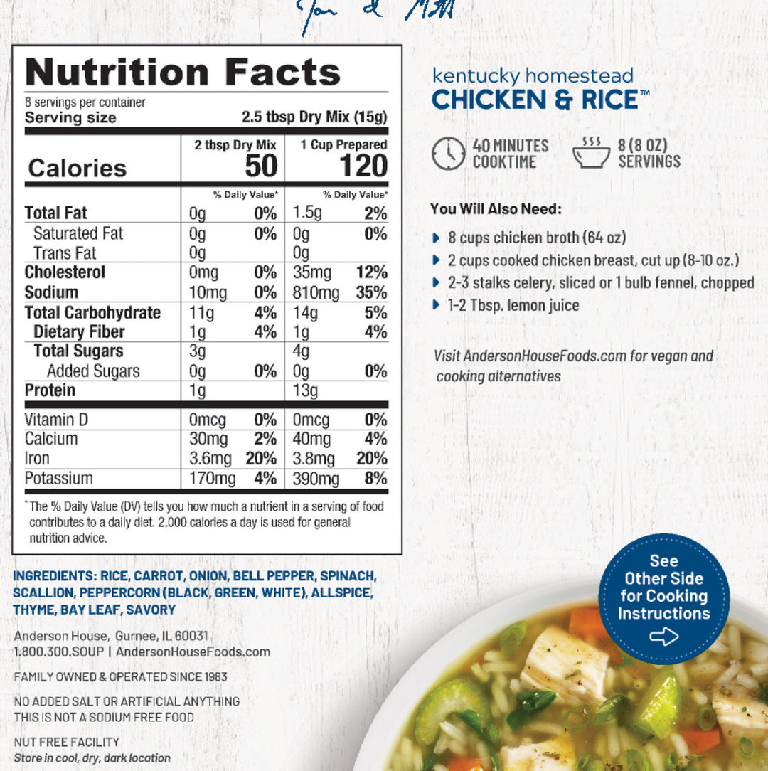 Kentucky Homestead Chicken & Rice Soup Mix