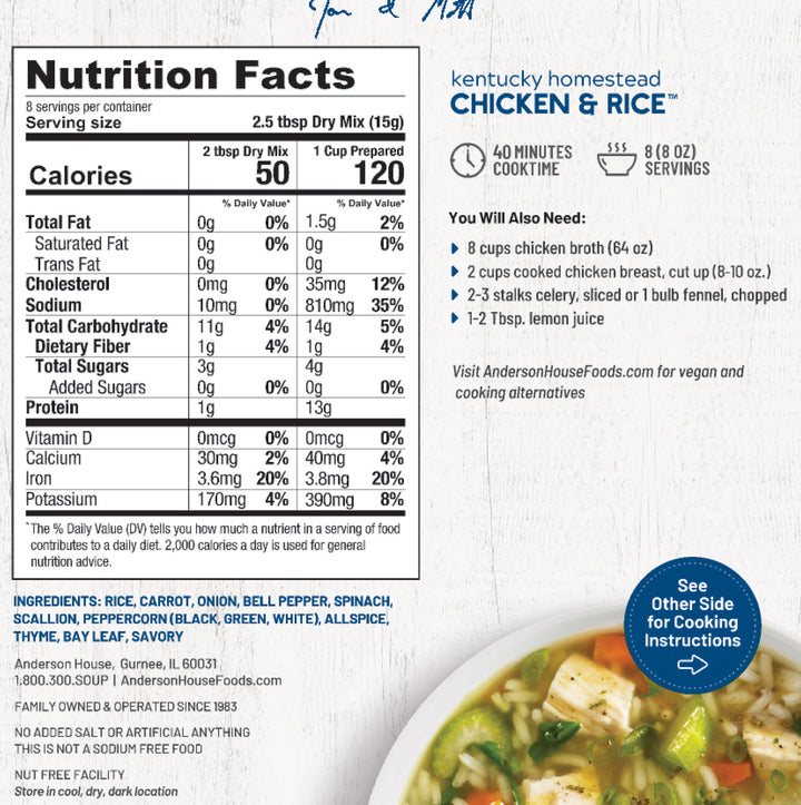 Kentucky Homestead Chicken & Rice Soup Mix
