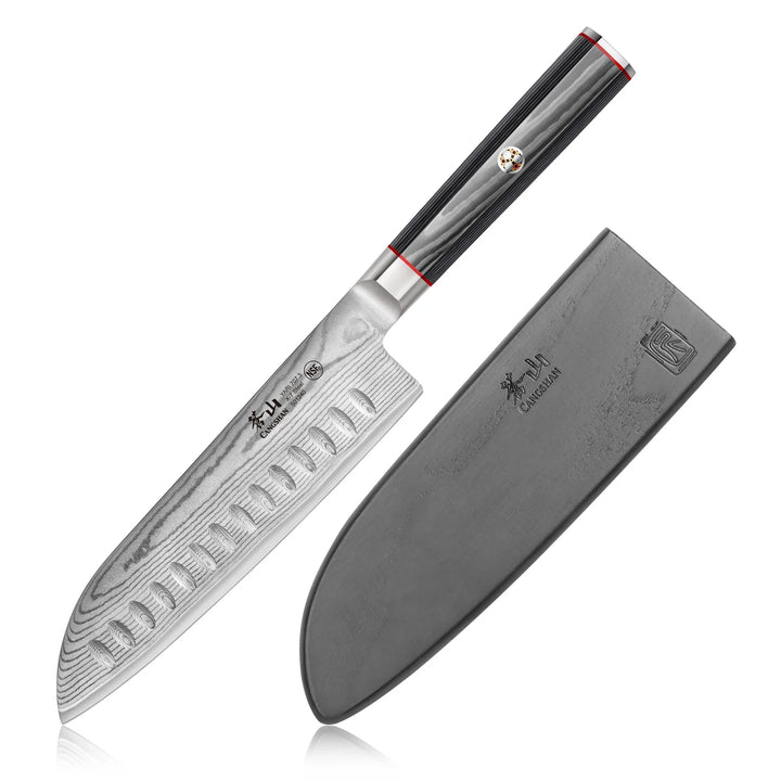 Yari Series 7" Santoku Knife with Sheath