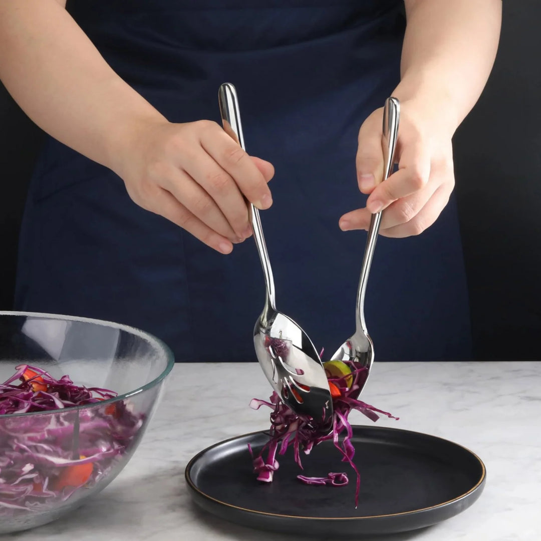 Rain II Series Stainless Steel Forged Slotted Serving Spoon